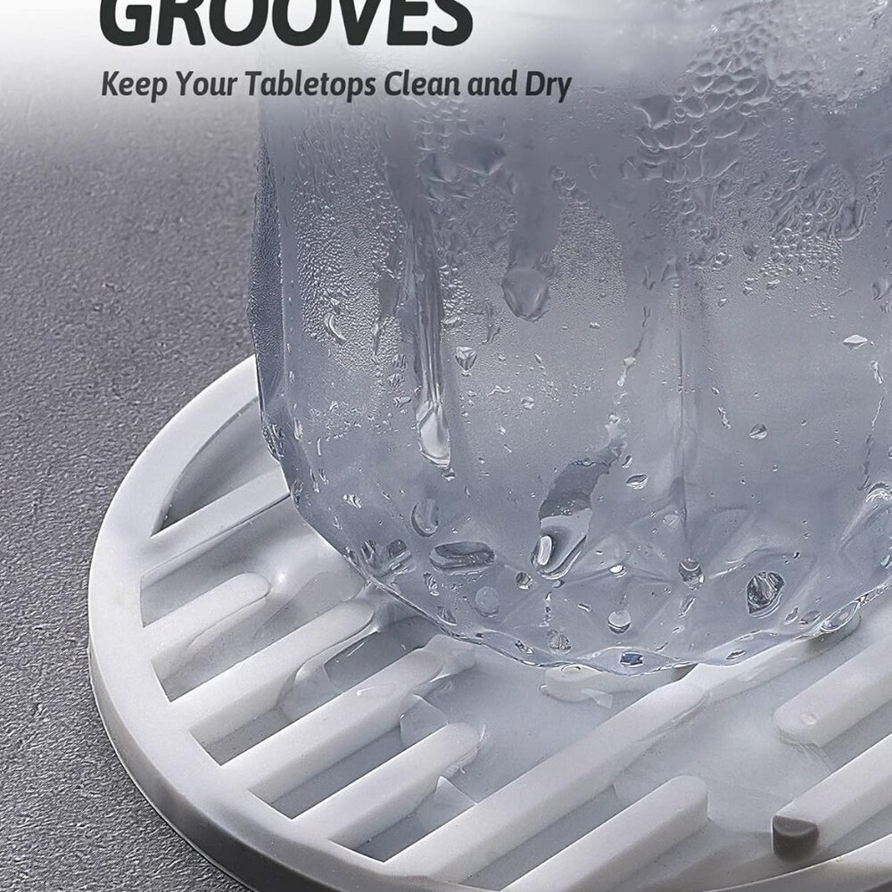 Silicone Coasters for Drinks Set of 6 with Holder - Waterproof Non-Slip Reusable - Picture 4 of 8